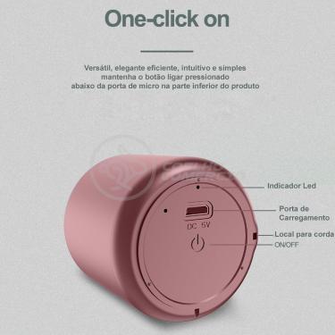 Imagem de Mini Caixa De Som Wireless Speaker Potente Bluetooth Rosa