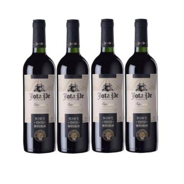 Imagem de Kit 4 Un Vinho de Mesa Jota Pe Tinto Suave Tradicional 750 ml