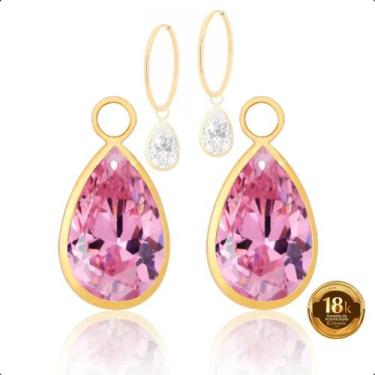 Imagem de Pingentes Para Brinco Em Ouro 18k Gota 8mm - Sofistgold Joias, Rosa