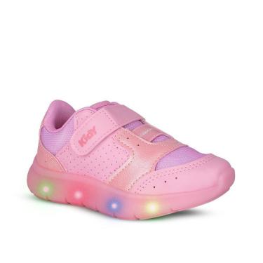 Imagem de Tênis Infantil Menina Kidy Flex Light Rosa com Pisca Pisca Diversão e Conforto-Feminino