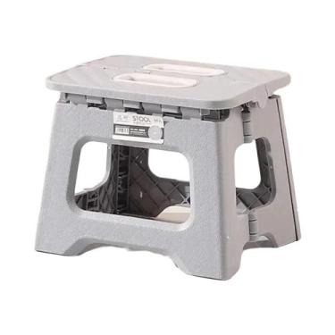 Imagem de Banquinho De Plástico Dobrável Leve Antiderrapante Multiuso Para Cozin