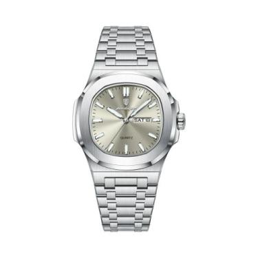 Imagem de Relógio De Quartzo Masculino À Prova d'Água Em Aço Inoxidável Luminoso