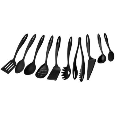 Imagem de Conjunto de Utensílios de Nylon Tramontina Ability 10 Peças, Preto, 10