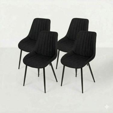 Imagem de Conjunto com 4 Cadeiras para Sala de Jantar Volga Preto