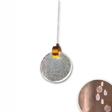 Imagem de Pendente de Cristal Lua Cheia Dourado - 3 Tons de Luz em uma Peça de Luxo