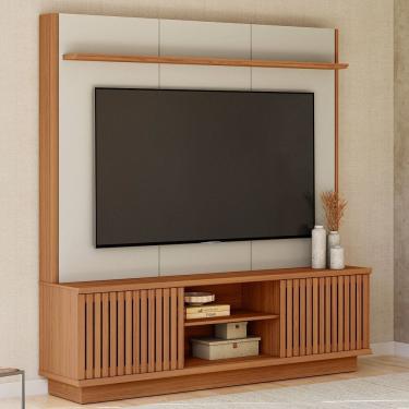 Imagem de Estante home Ripada para TV ate 75 Polegadas 2 Portas de Correr Ravenna Linea Brasil