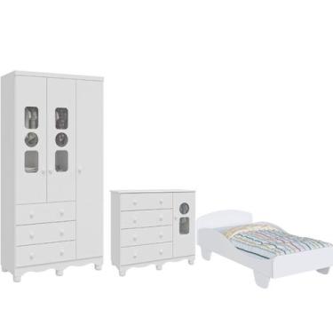 Imagem de Quarto Completo Bebê Tedy e Cama Infantil Sol 100%MDF Peroba - - Movei