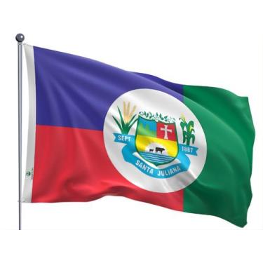 Imagem de Bandeira do Município de Santa Juliana Uma Face Estampada Tamanho 90x1