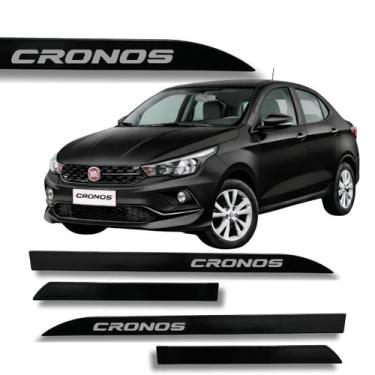 Imagem de Jogo de Friso Lateral Fiat Cronos Protetor de Porta Grafia Cores - Mac