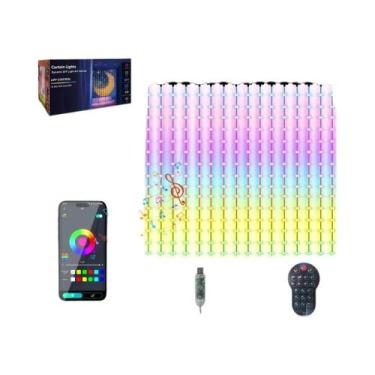 Imagem de Luzes De Cortina Inteligentes 2x2m Com 400 LEDs, Luzes De Cordão WiFi 