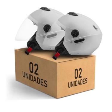 Imagem de Kit 2 Unidades Capacete Aberto Pro Tork New Atomic Solid, BRANCO FOSCO