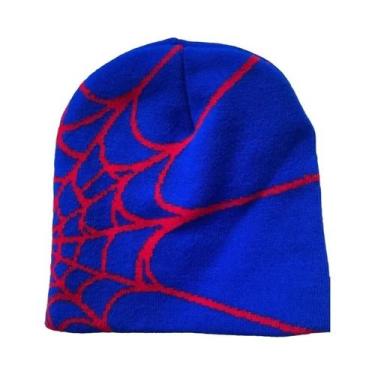 Imagem de Gorro Unissex Quente De Tricô Com Design De Teia De Aranha Estilo Y2K 