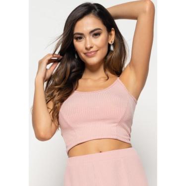Imagem de Cropped Salvatore Alça Fina Canelado Feminina-Feminino