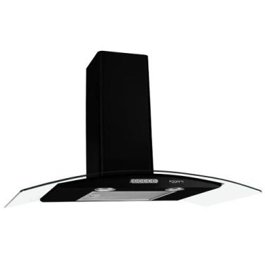 Imagem de Coifa de Parede 90cm Vidro Curvo Duto Slim Fogatti Black, 220V