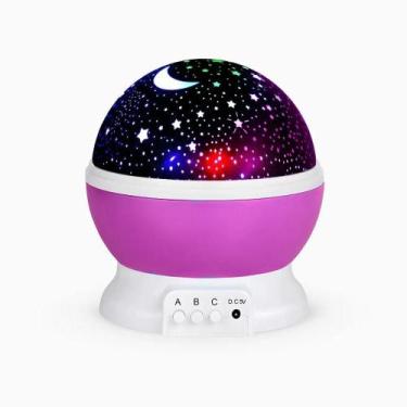 Imagem de Luminária Projetor Estrelas 360º Abajur Star Master Rosa