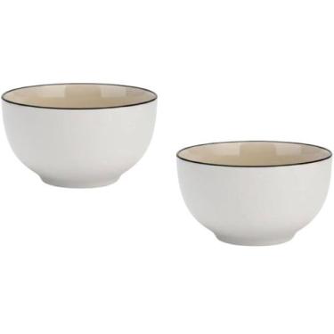 Imagem de Conjunto 2 Bowls de Cerâmica 7,5cm Denny Coleção Wellmix Cor:Branco, B