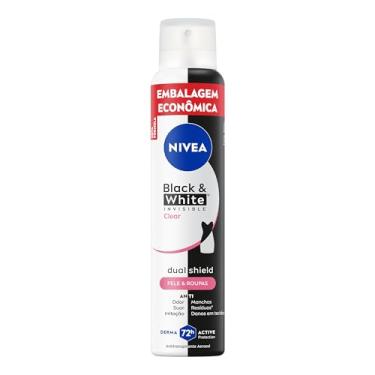 Imagem de NIVEA Desodorante Antitranspirante Aerossol Black & White INVISIBLE Clear 200ml, Proteção 72h, Contra Suor e Odor, Anti-manchas