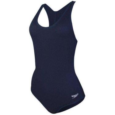 Imagem de Maiô Natação Speedo Record Acquaplus - Feminino, Marinho, P