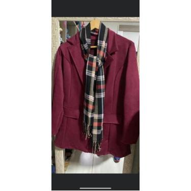 Imagem de Echarpe feminino quadriculado na cor vinho - Eli de luxe