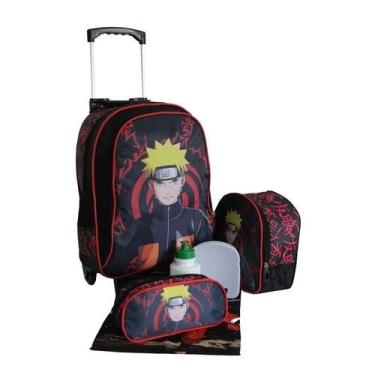 Imagem de Kit Mochila De Rodinhas Escolar Lancheira E Estojo Naruto T3 - outras 
