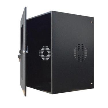 Imagem de Mini Rack Padrão 19 12u X 400mm Preto C/fechadura E Chaves - RHINO MET