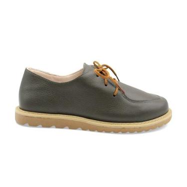 Imagem de Mocassim Oxford Feminino em Couro Adhere Tratorado 5240490, Musgo, 37