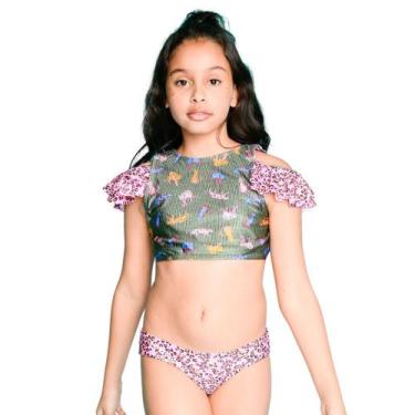 Imagem de Biquíni Infantil Proteção UPF50+ Babado Cuba Color Tiger - Verão 2023 
