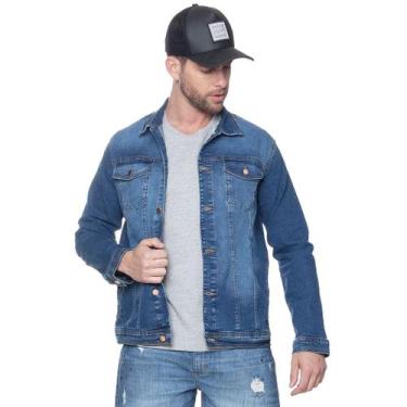 Imagem de Jaqueta Jeans Masculina Básica Clássica Com Bolso Interno - DOCT, Azul
