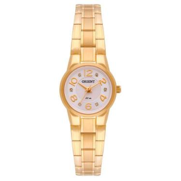 Imagem de Relogio Orient Feminino Dourado pequeno mini banhado folheado luxo FGS