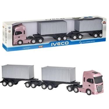 Imagem de Caminhão Rodotrem 60cm Iveco S-Way Com Container - Brinquedo Infantil 
