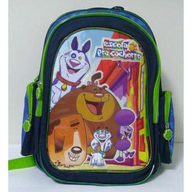Imagem de Mochila Escolar Infantil Santino Original Escola Pra Cachorro Azul e V