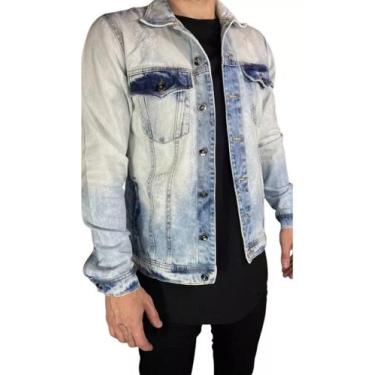 Imagem de Jaqueta Degrant Jeans Premium Destroyed Masculina DGN Leve, Jeans lava
