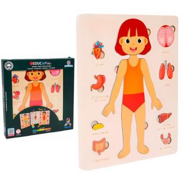 Imagem de Brinquedo Educativo De Anatomia Infantil Que Estimula Raciocínio Lógic