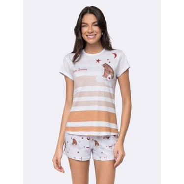Imagem de Pijama Manga Curta Raízes do sol - Veggi, Branco, P, Feminino