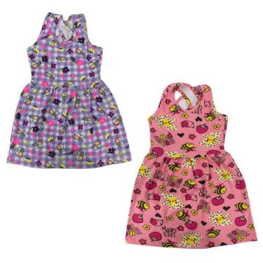 Imagem de Kit 2 Vestido Infantil Roupa Menina Verão Estampado Sortidos - Nininho