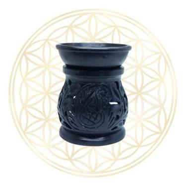 Imagem de Rechaud Difusor de Aromas Indiano de Pedra Sabão - Fluir, M - PRETO