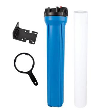 Imagem de Kit Carcaça Filtro Água 20 X 2 1/2 + Refil Polipropileno Cor Azul  - R