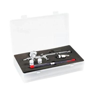 Imagem de Kit De Aerógrafo De Dupla Ação 0.3 0.5mm Com Alimentação Por Gravidade
