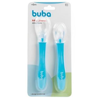 Imagem de Conjunto De Colheres Em Silicone Azul 11824 - Buba