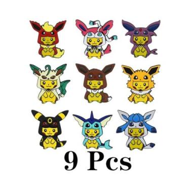 Imagem de Broche De Esmalte Fofo Pikachu - Kit Com 9 Peças De Joias Criativas De