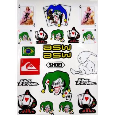 Imagem de Cartela Adesivo Resinado-Palhaço Joker Pinup Baralho Brasil - Resitank