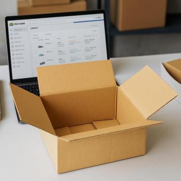 Imagem de Caixa Papelão Semi Kraft 28x21x12cm para Envios Ecommerce Kit 10 Unida
