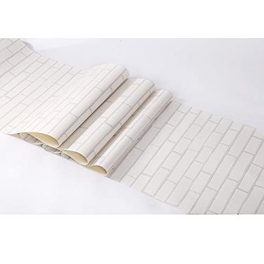 Imagem de WSWJDW 3D PVC impermeável papel de parede texturizado tijolo pedra papel de parede com relevo sala de estar quarto fundo papel de decoração de parede, 6,53 cm x 10 m