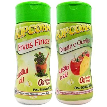 Imagem de Temperos P/ Pipoca Popcorn Cx 12 Frascos. 6 Ervas Finas - 6 Tomate e Queijo