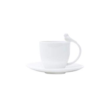 Imagem de Wolff Conjunto de 6 Xícaras de Café com Pires de Porcelana Birds Rojemac Cinza 85Ml