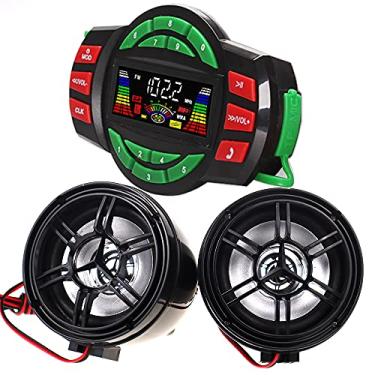 Imagem de Beyondcity UTV ATV Amplificador Bluetooth Sistema de Som Alto-falantes Mãos-Livres FM Sistema de Áudio USB Alto-falantes Estéreo 3 Polegadas 12V Motocicleta Áudio Impermeável Rádio FM Alto-falante