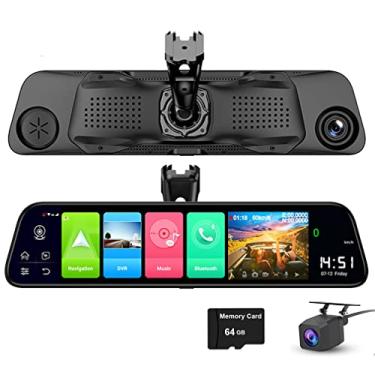 Imagem de XRC TECH Suporte especial para carro retrovisor de rede 4G, câmera veicular sensível ao toque de 12 polegadas, IPS FHD 1080p com Android 8.1 WiFi GPS Navi Bluetooth Music Backup Camera Dual Lens