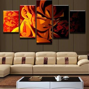 Imagem de Quadro Decorativo Naruto 5 partes 130x65 em tecido