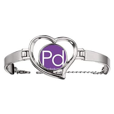 Imagem de N/A N/A Bracelete Chestry Elements Period Table Transition Metals Pd Heart Jewelry Wire Bangle, medium, metal