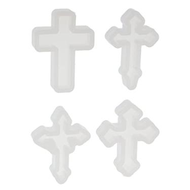 Imagem de menolana 4x Molde de Pendente de Silicone em Forma de Cruz Sortida para Artesanato de Fabricação de Joias de Resina